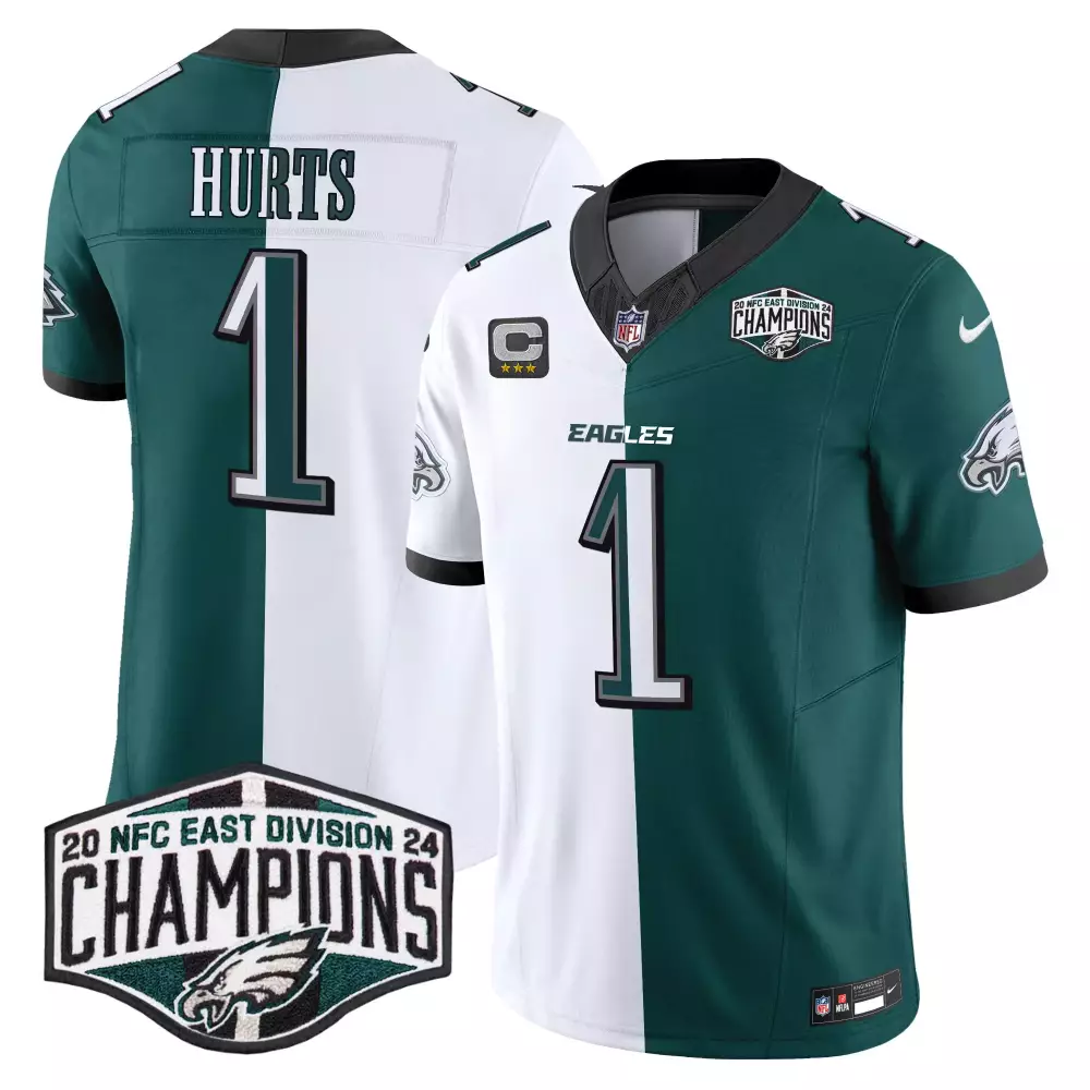 jalen hurts split black green womens philadelphia eagles super bowl lvii split jersey all stitched
