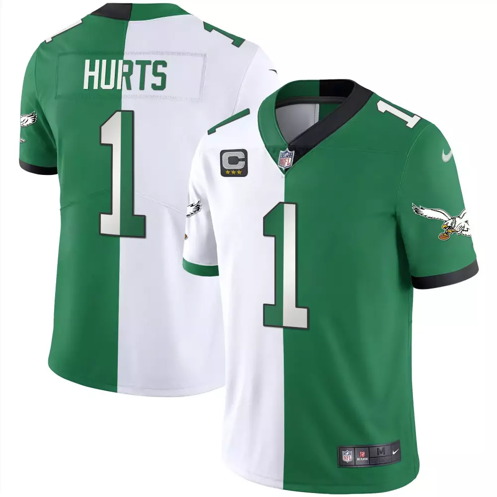 jalen hurts split black green womens philadelphia eagles super bowl lvii split jersey all stitched