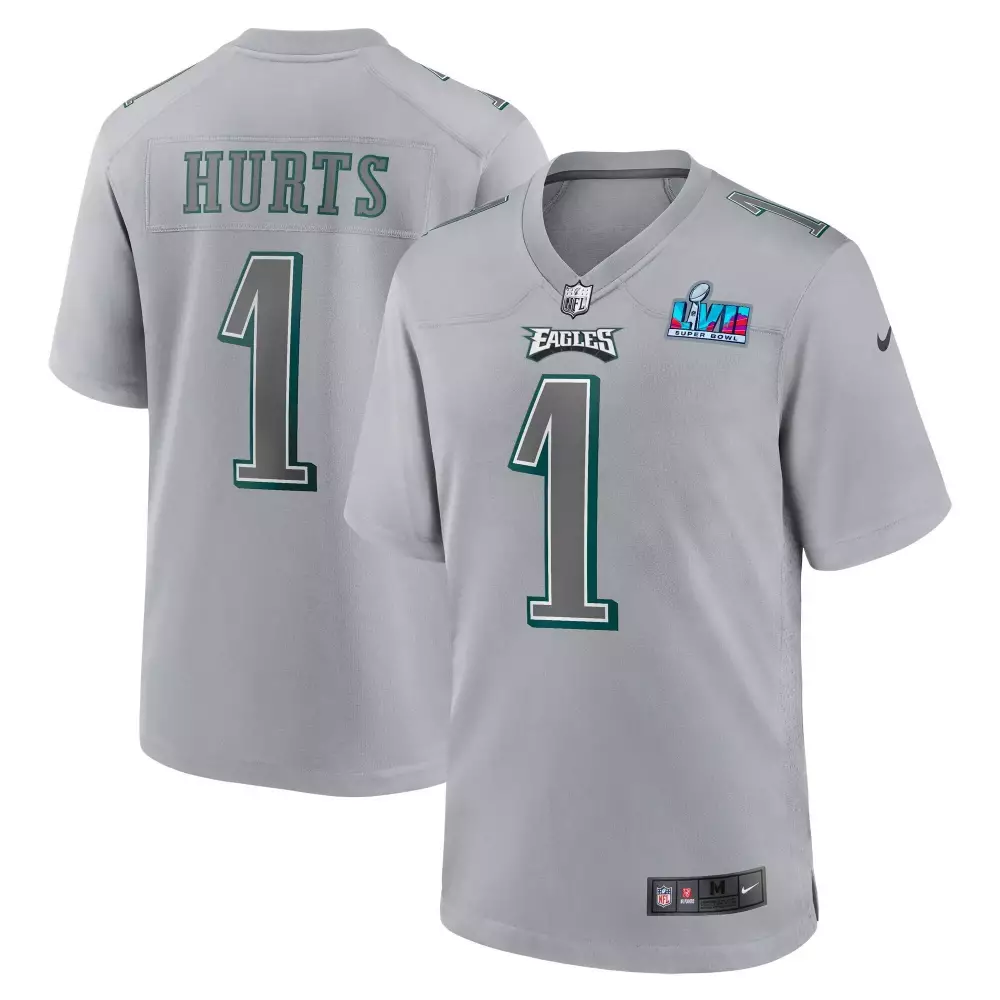 jalen hurts youth philadelphia eagles gray atmosphere fashion game all stitched