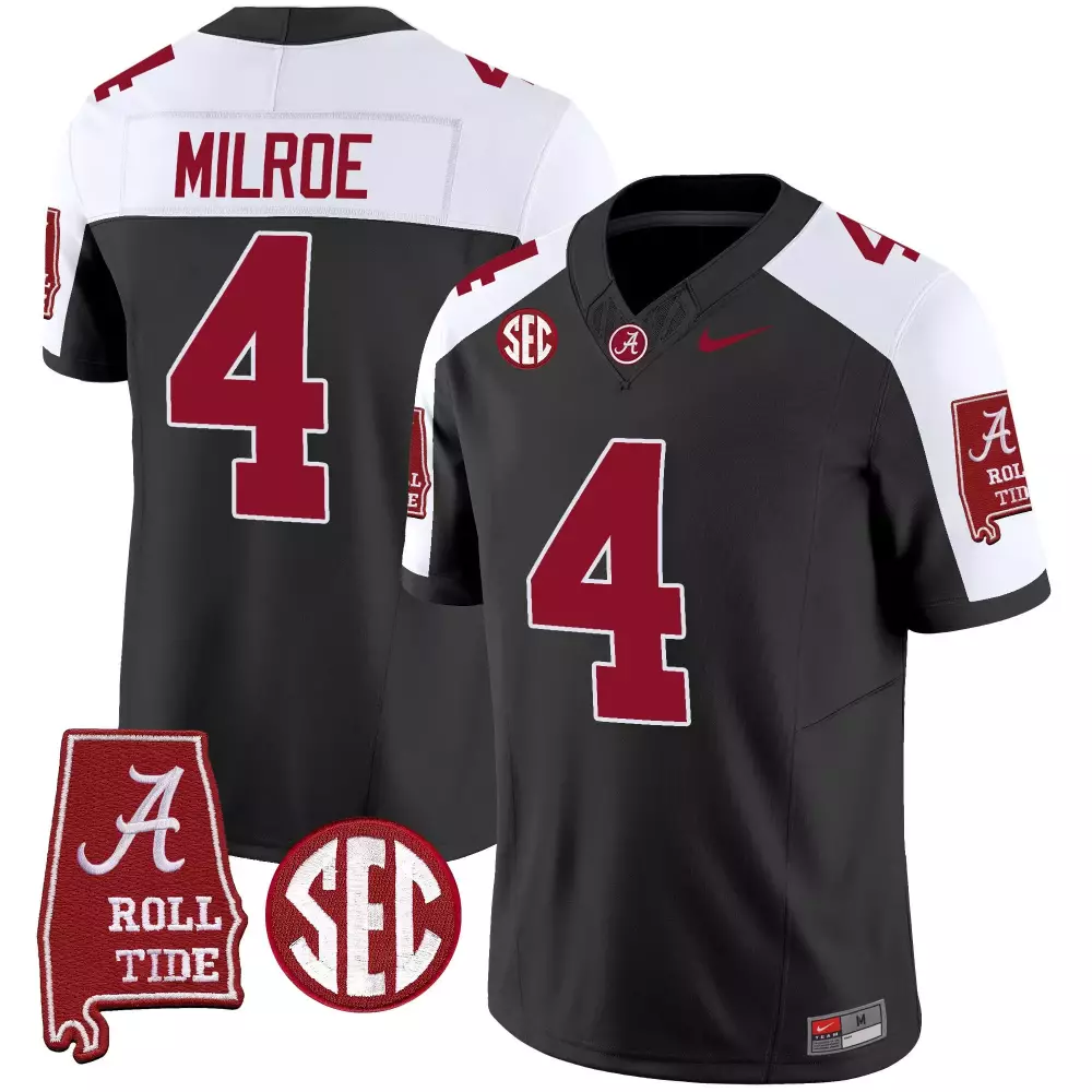 jalen milroe black alternate mens alabama crimson tide vapor limited jersey v5 alabama map all stitched