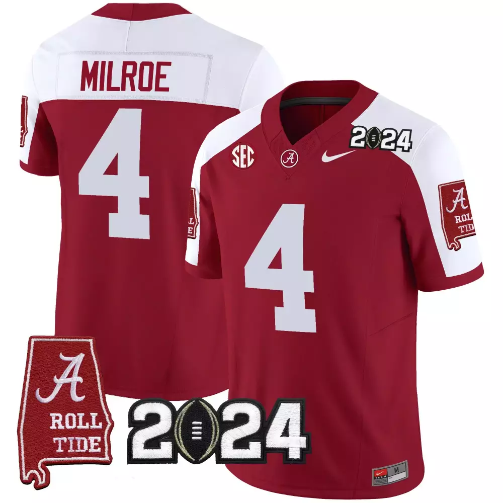 Jalen Milroe Black Youth Alabama Crimson Tide Nick Saban 7x Champions Patch Jersey | Stitched Fan Gear | For Men, Women & Youth