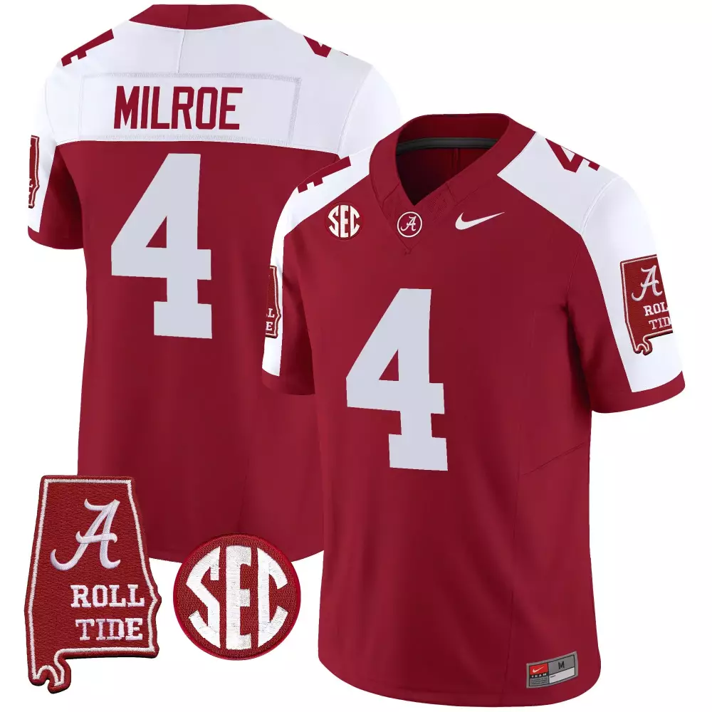 Jalen Milroe Crimson Alternate Youths Alabama Crimson Tide Vapor Limited Jersey V5 | Stitched Fan Gear | For Men, Women & Youth