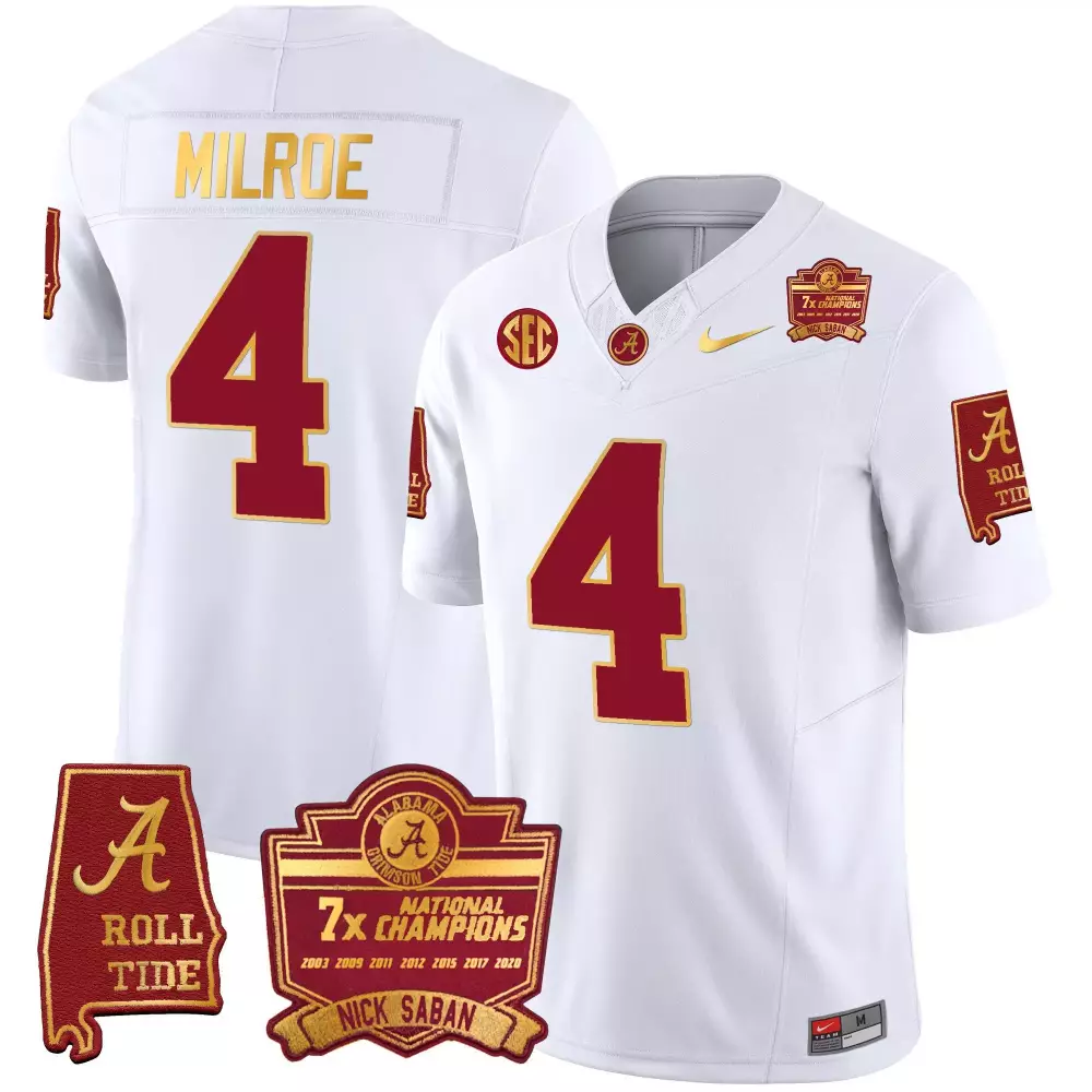 jalen milroe white womens alabama crimson tide vapor limited jersey alabama map all stitched