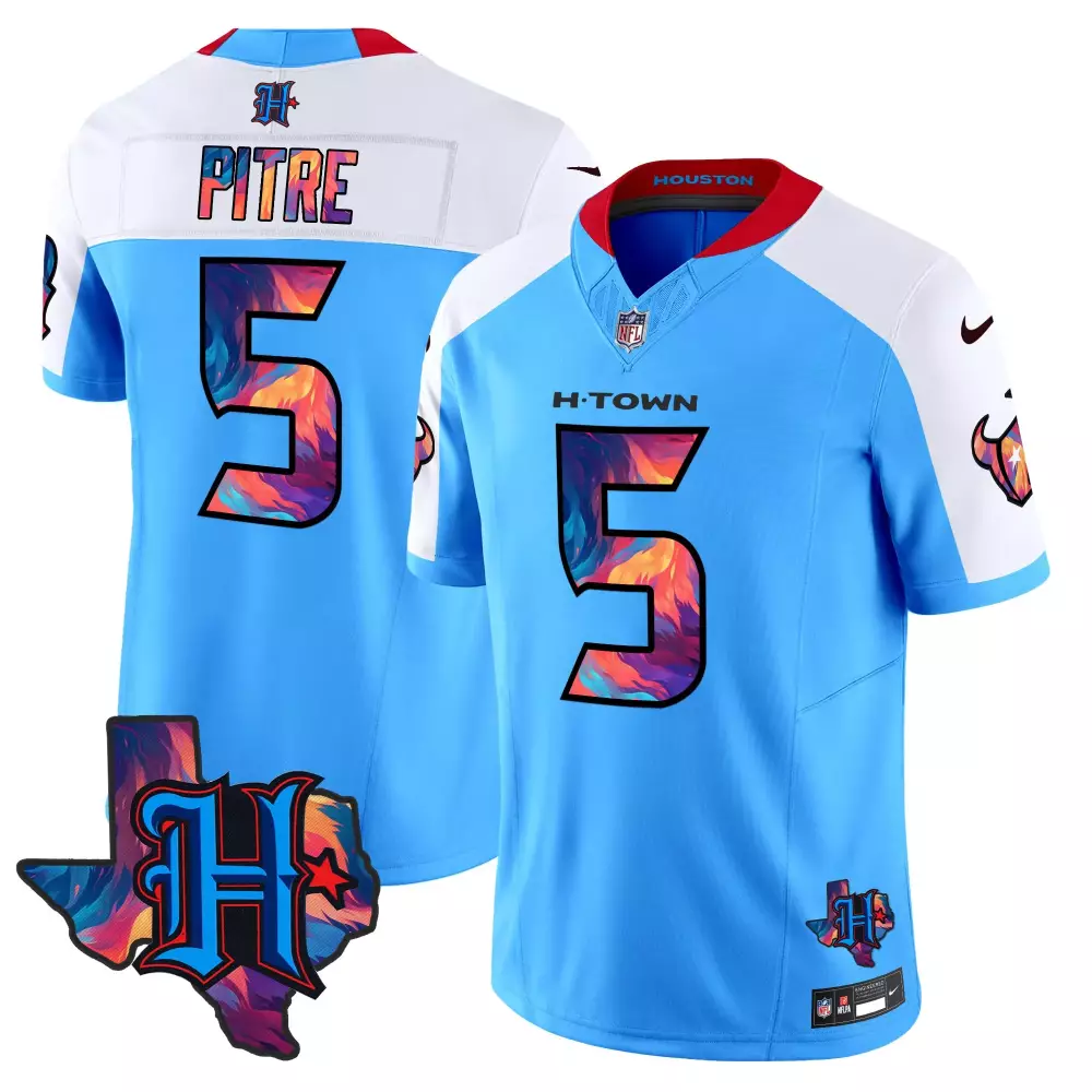 jalen pitre blue alternate mens houston texans 2024 gold trim vapor limited jersey all stitched