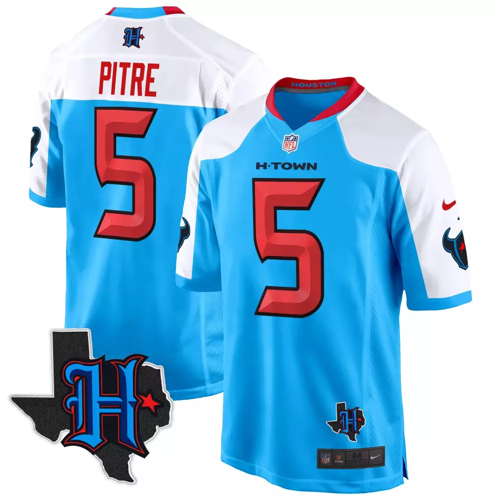 jalen pitre blue alternate mens houston texans 2024 gold trim vapor limited jersey all stitched