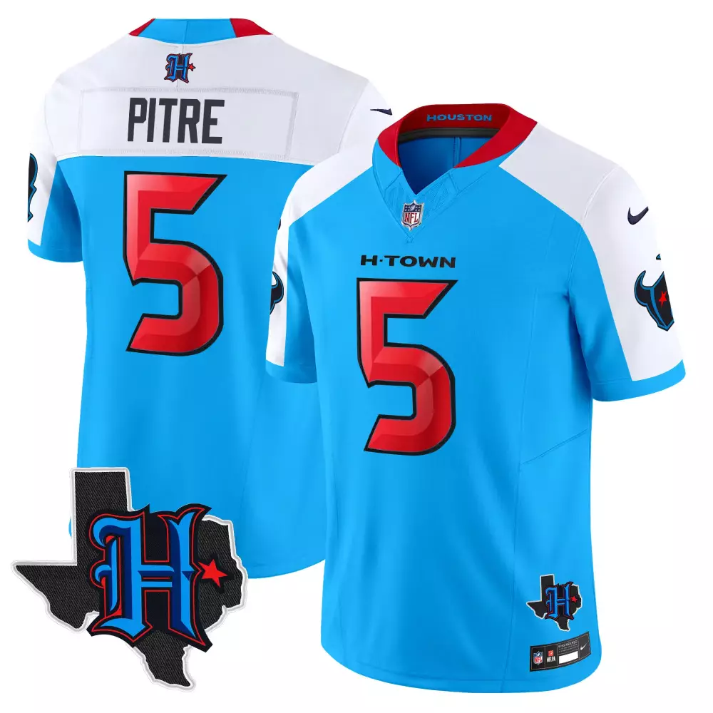 jalen pitre blue alternate mens houston texans 2024 gold trim vapor limited jersey all stitched
