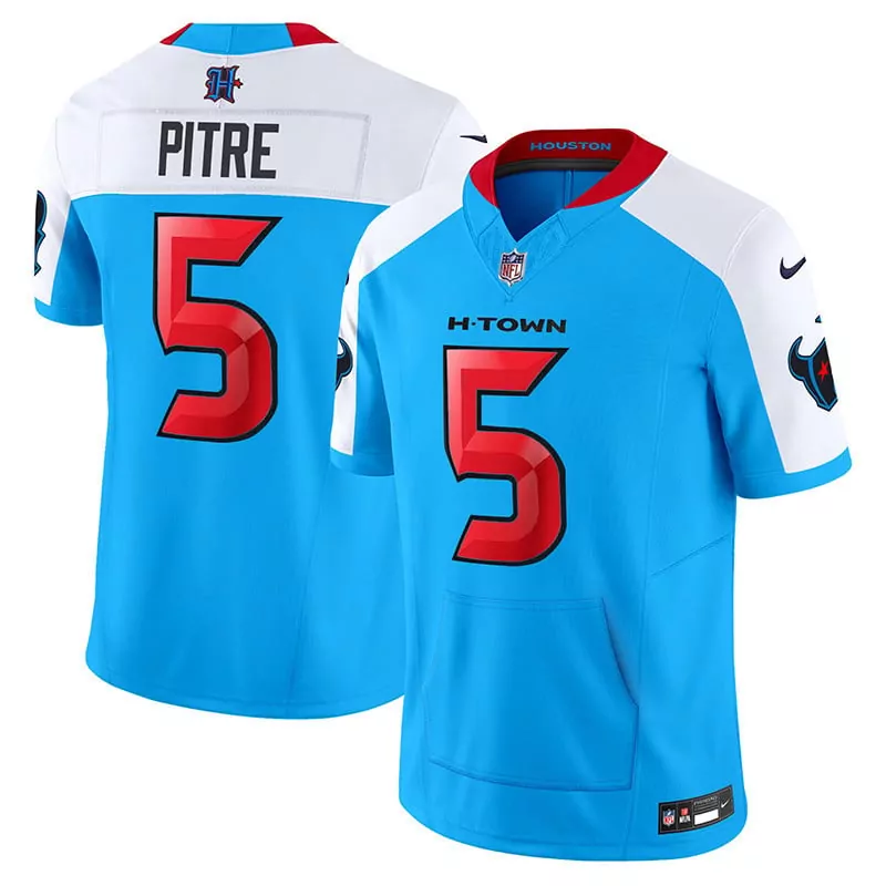 jalen pitre blue alternate mens houston texans 2024 gold trim vapor limited jersey all stitched