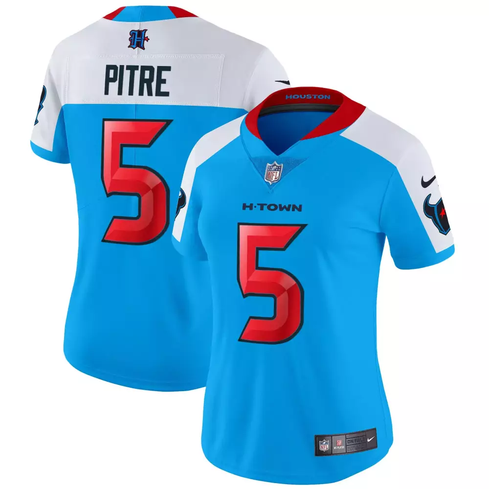 jalen pitre blue alternate womens houston texans 2024 texas patch vapor limited jersey v2 all stitched