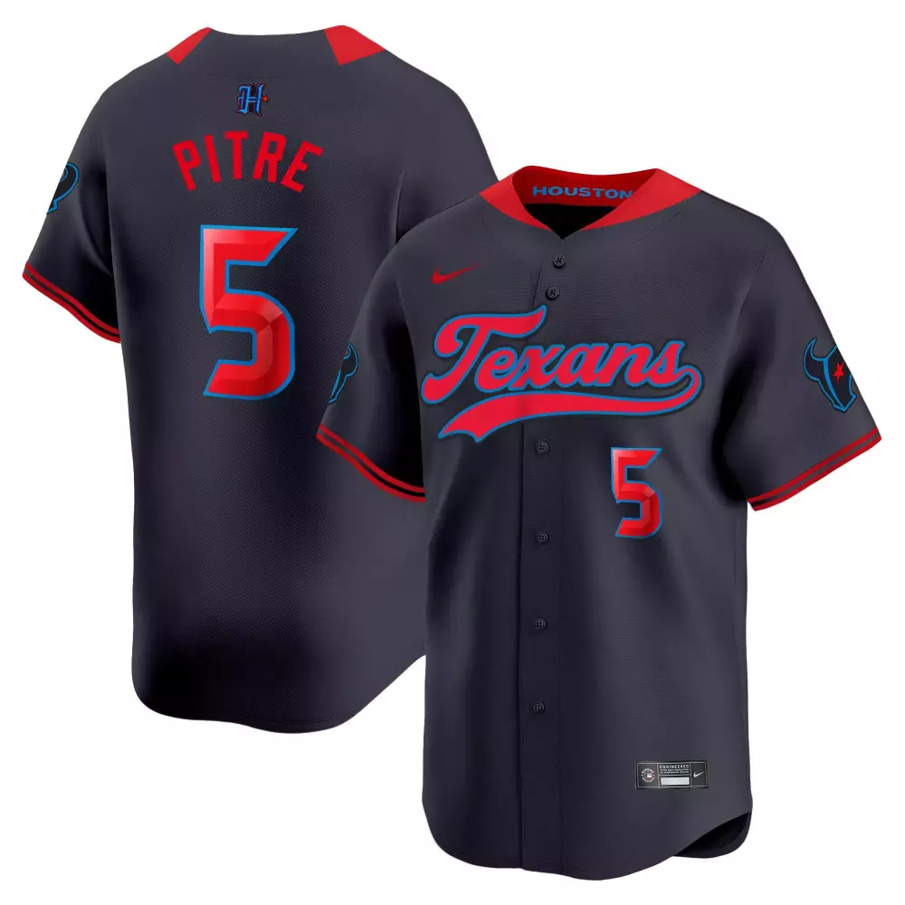 Jalen Pitre Houston Texans 2024 Navy Limited Men's Baseball Jersey | All Stitched Design | Perfect Fan Gear | For Men, Women & Youth