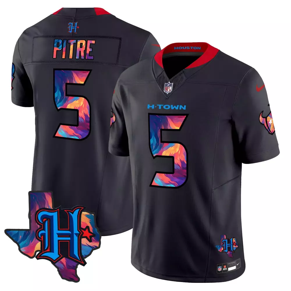 jalen pitre navy limited mens houston texans 2024 gold trim vapor limited jersey all stitched