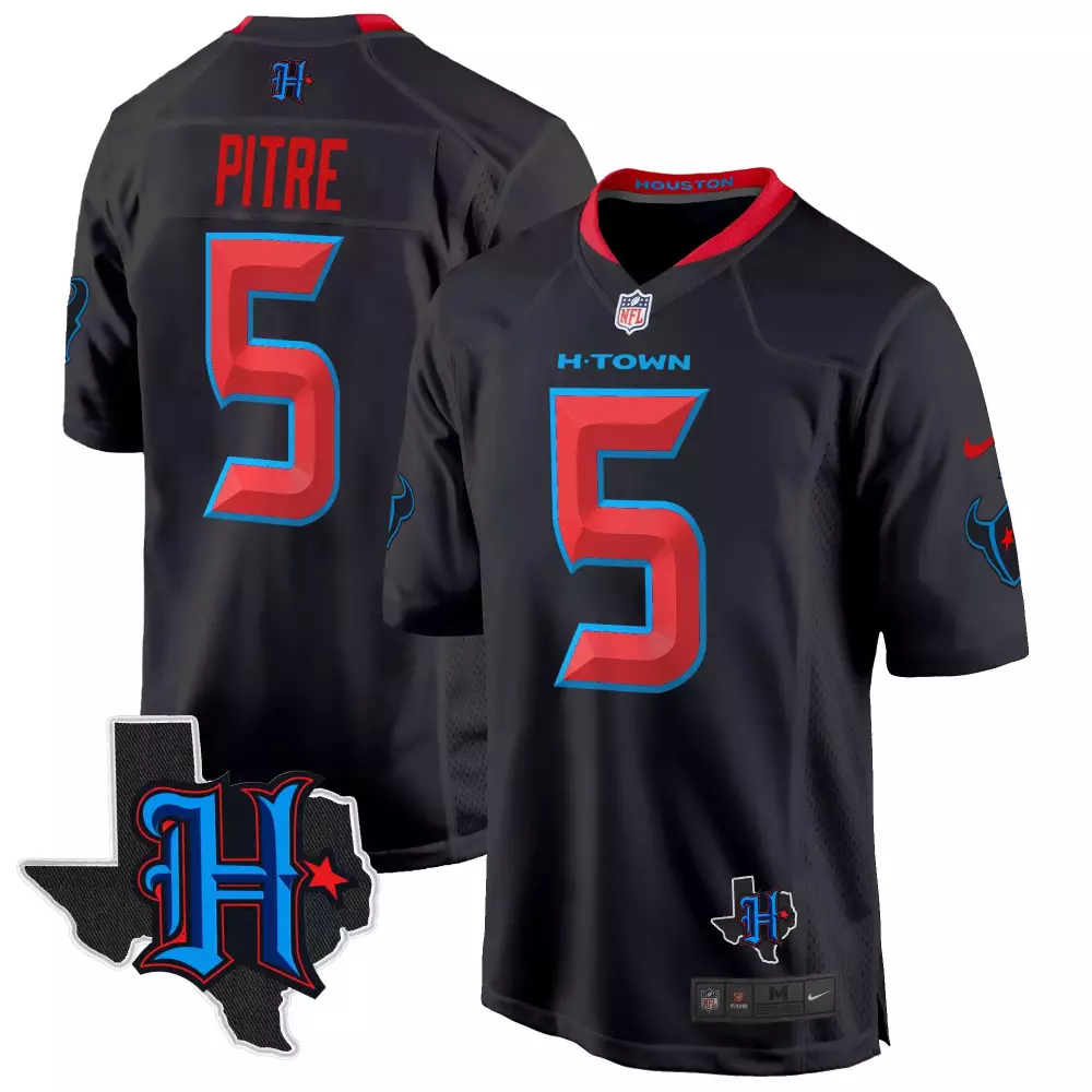jalen pitre navy limited mens houston texans 2024 gold trim vapor limited jersey all stitched