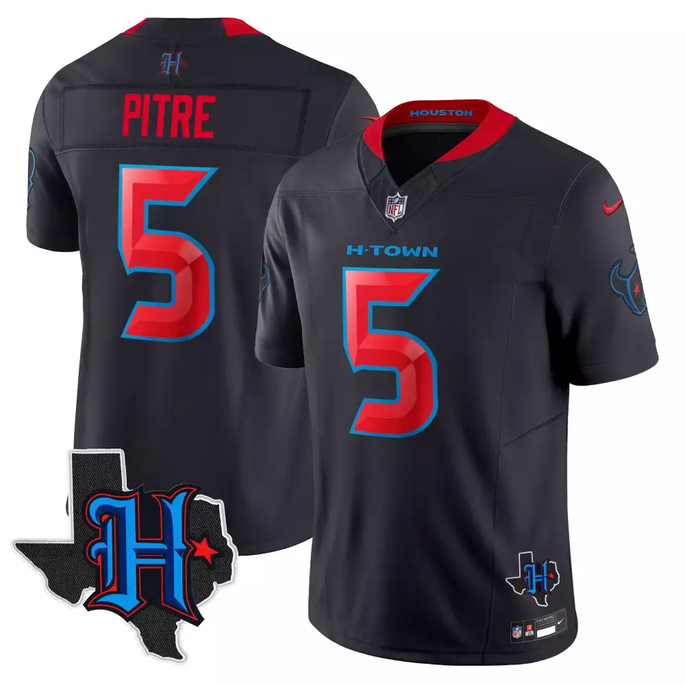 jalen pitre navy limited mens houston texans 2024 gold trim vapor limited jersey all stitched