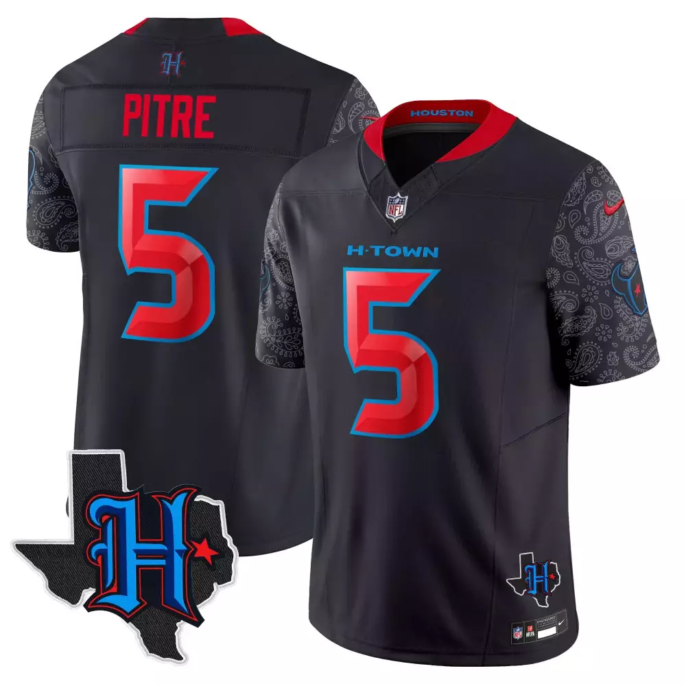 jalen pitre navy limited mens houston texans 2024 texas patch vapor limited jersey v3 all stitched