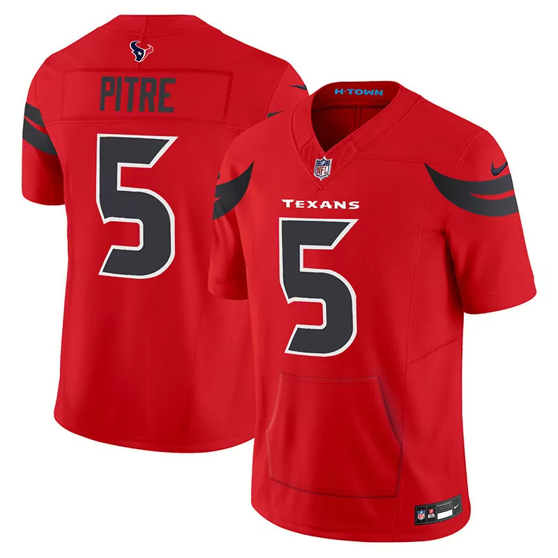 jalen pitre red mens houston texans 2024 texas patch vapor limited jersey v4 all stitched