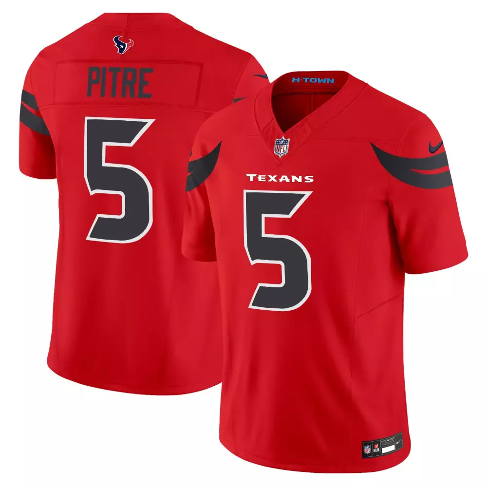 jalen pitre red mens houston texans 2024 texas patch vapor limited jersey v4 all stitched