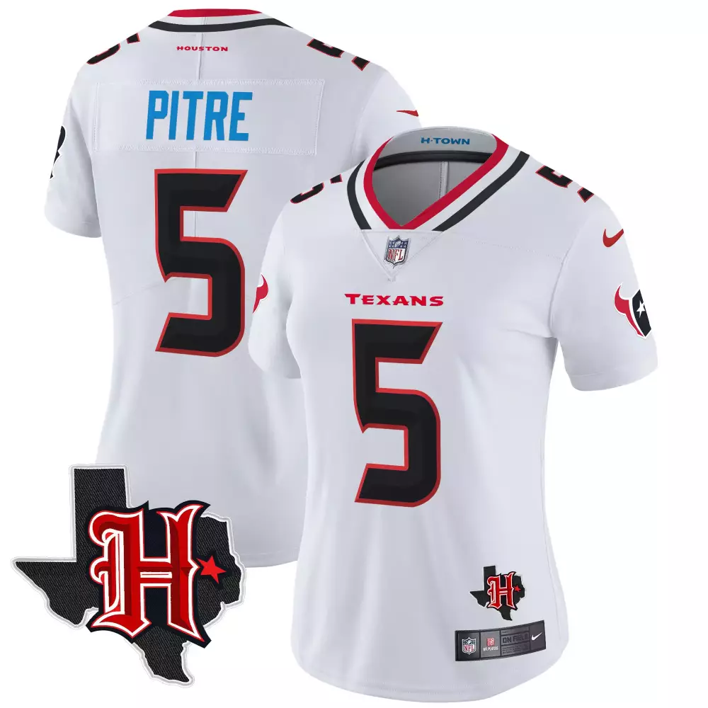 jalen pitre white womens houston texans 2024 texas patch vapor limited jersey v5 all stitched