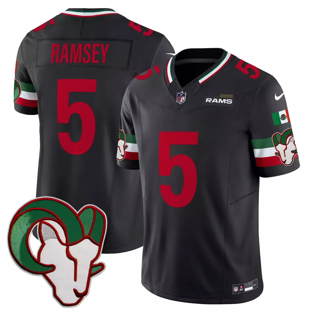 Jalen Ramsey Black Men's Mexico Rams Jersey | Vapor Stitched | Limited Edition Fan Gear | For Men, Women & Youth