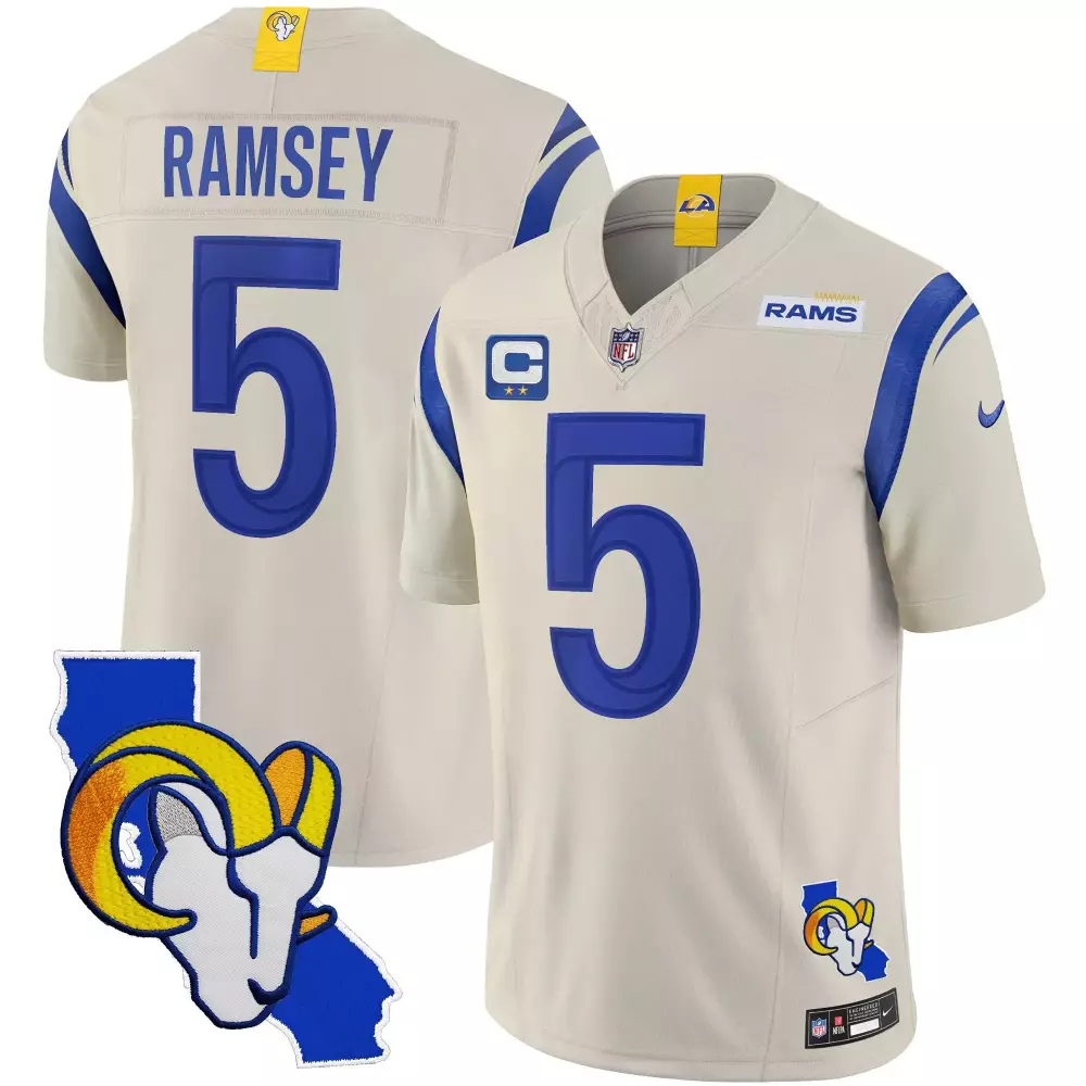 jalen ramsey black womens los angeles rams california patch vapor limited jersey all stitched