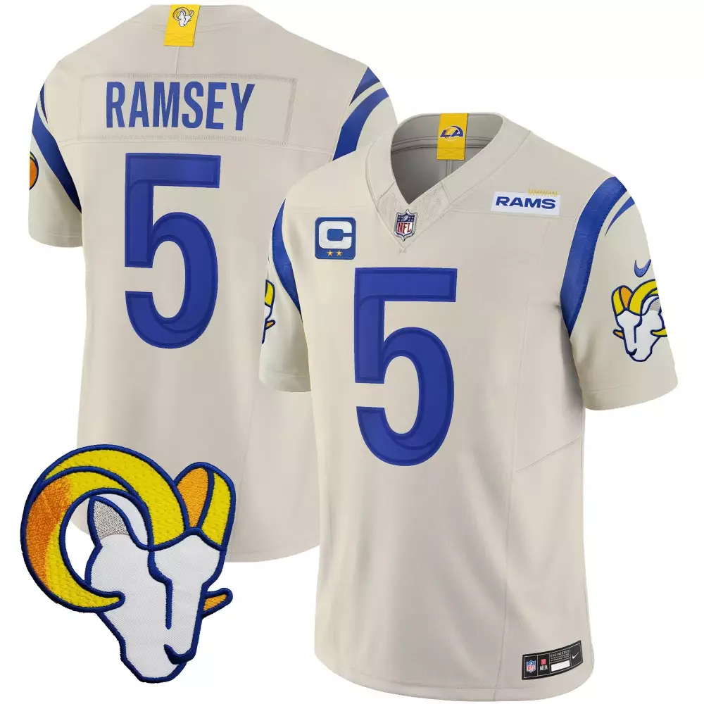 jalen ramsey bone mens los angeles rams vapor limited jersey all stitched