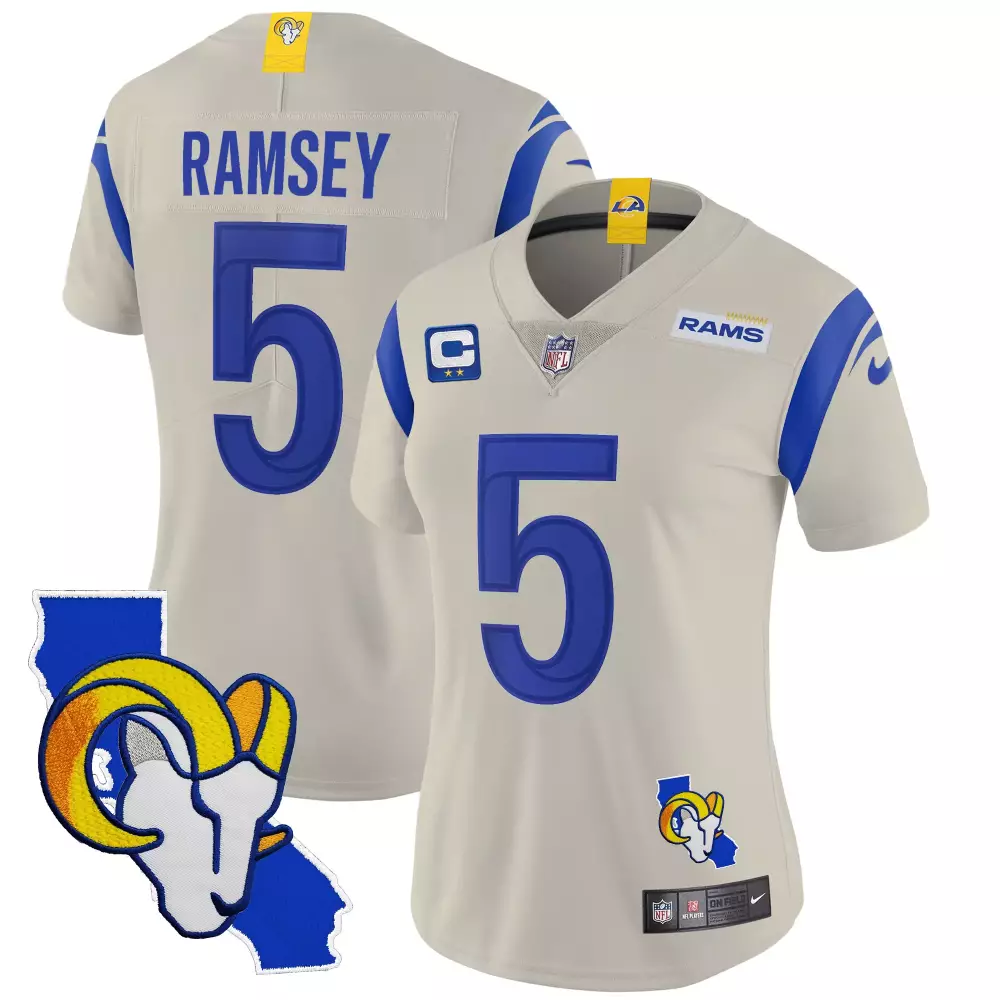 jalen ramsey bone mens los angeles rams vapor limited jersey all stitched