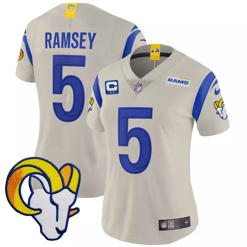 jalen ramsey bone mens los angeles rams vapor limited jersey all stitched