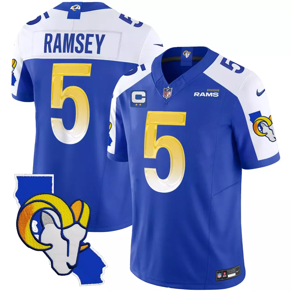 jalen ramsey royal alternate mens los angeles rams 2024 nfc west division champions vapor limited jersey all stitched