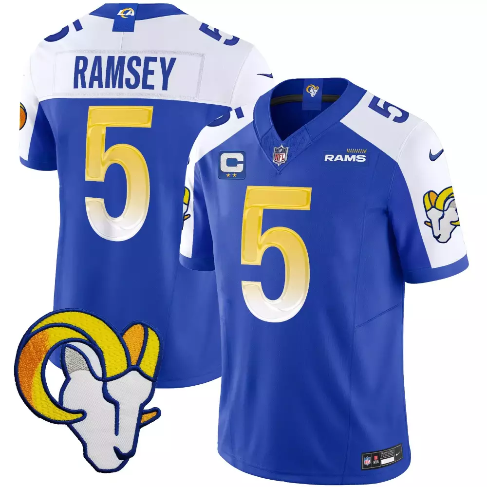 jalen ramsey royal alternate mens los angeles rams 2024 nfc west division champions vapor limited jersey all stitched