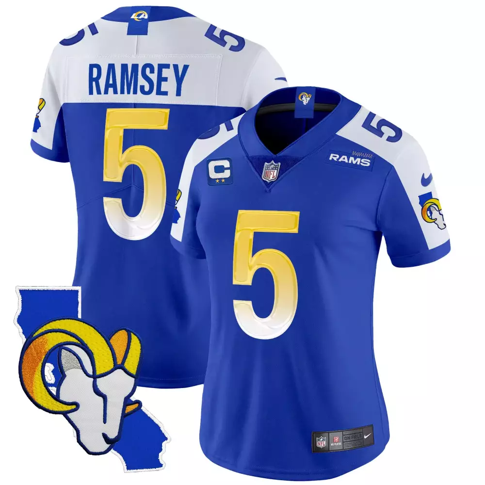 jalen ramsey royal alternate mens los angeles rams 2024 nfc west division champions vapor limited jersey all stitched