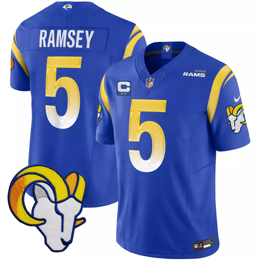 jalen ramsey royal alternate womens los angeles rams vapor limited jersey v2 all stitched