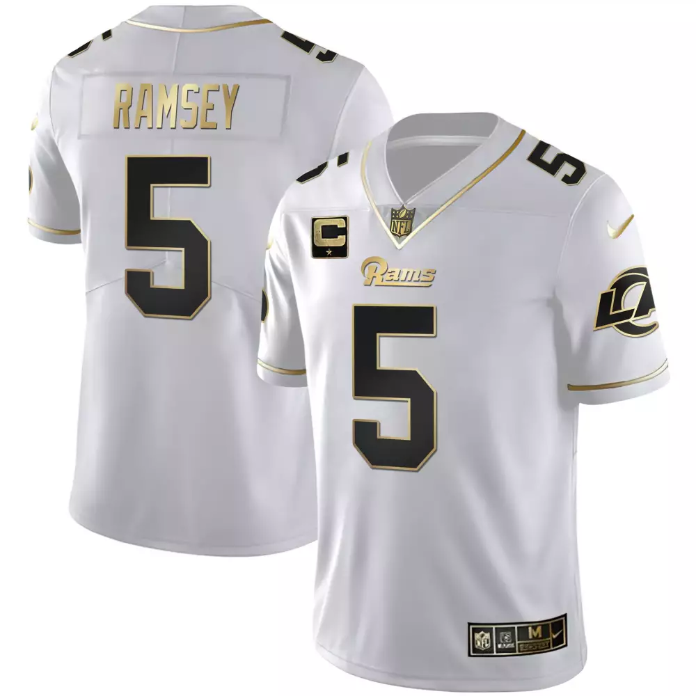 jalen ramsey white gold mens los angeles rams white gold black gold jersey all stitched