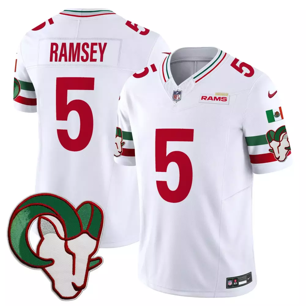 jalen ramsey white mens los angeles rams mexico vapor limited jersey all stitched