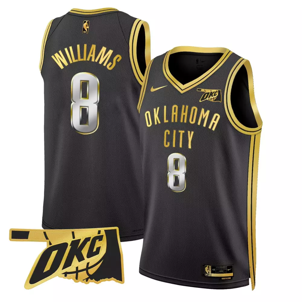 jalen williams black gold mens oklahoma city thunder swingman jersey oklahoma patch all stitched