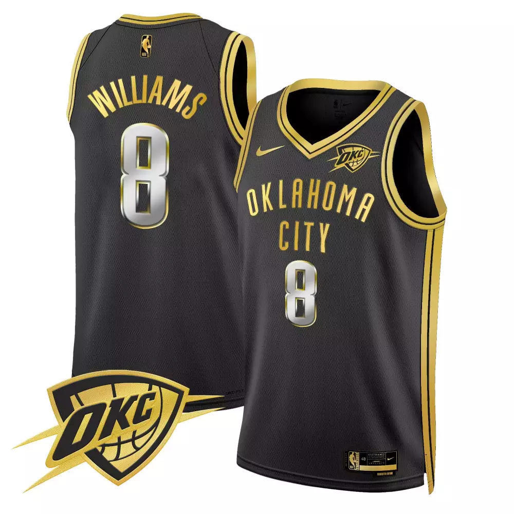 jalen williams black gold mens oklahoma city thunder swingman jersey oklahoma patch all stitched