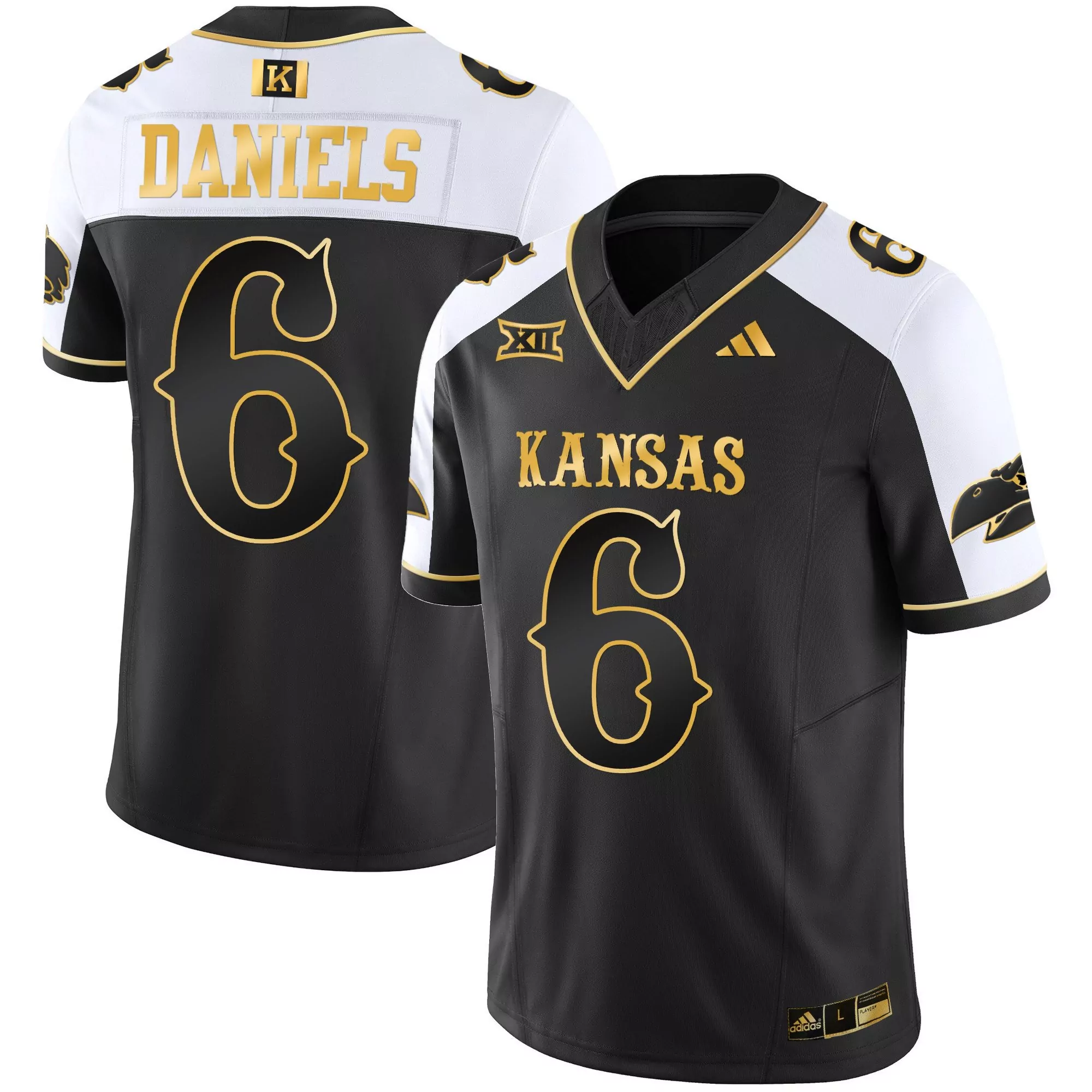 inverted youth kansas jayhawks blackhawk gold vapor custom jersey all stitched
