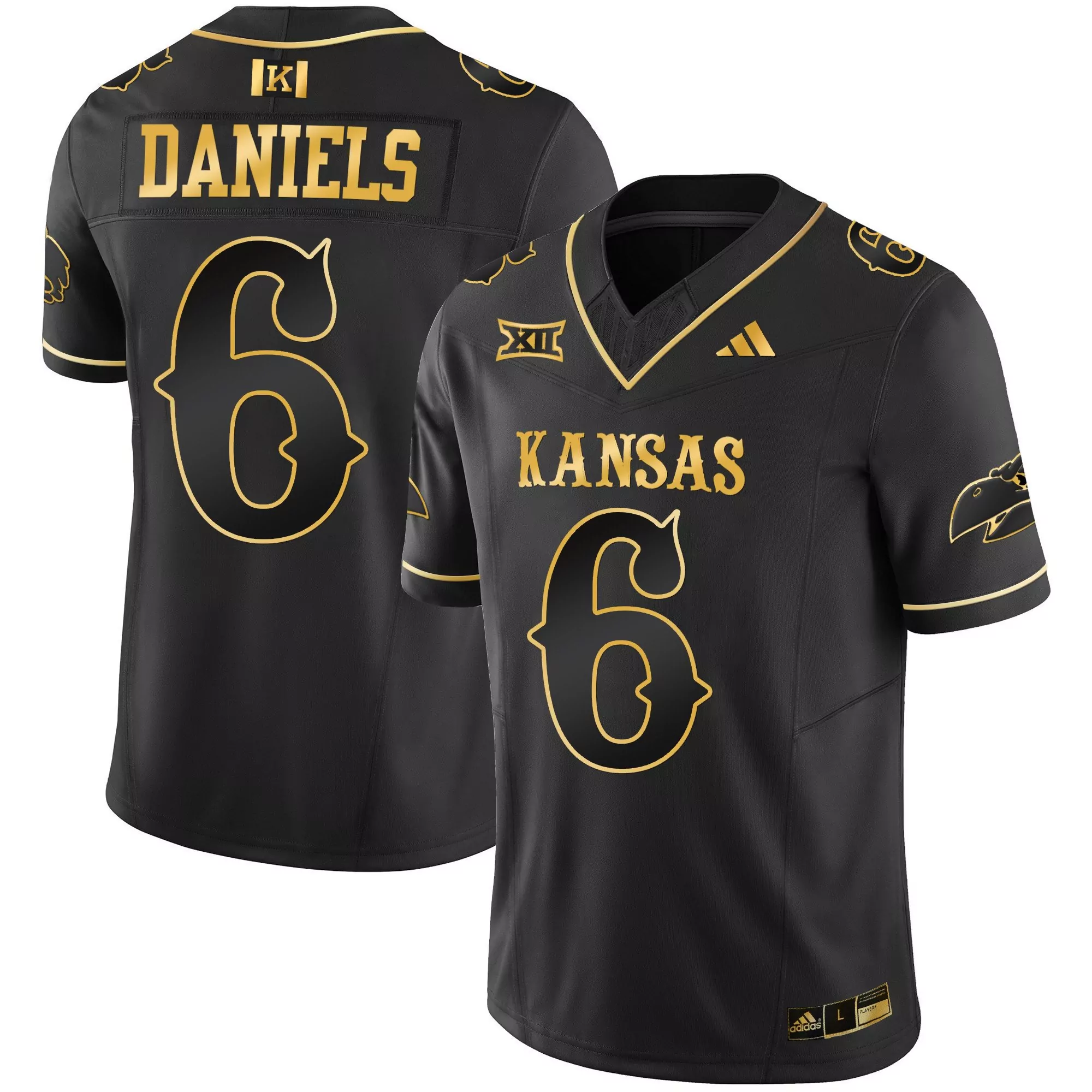 inverted youth kansas jayhawks blackhawk gold vapor custom jersey all stitched