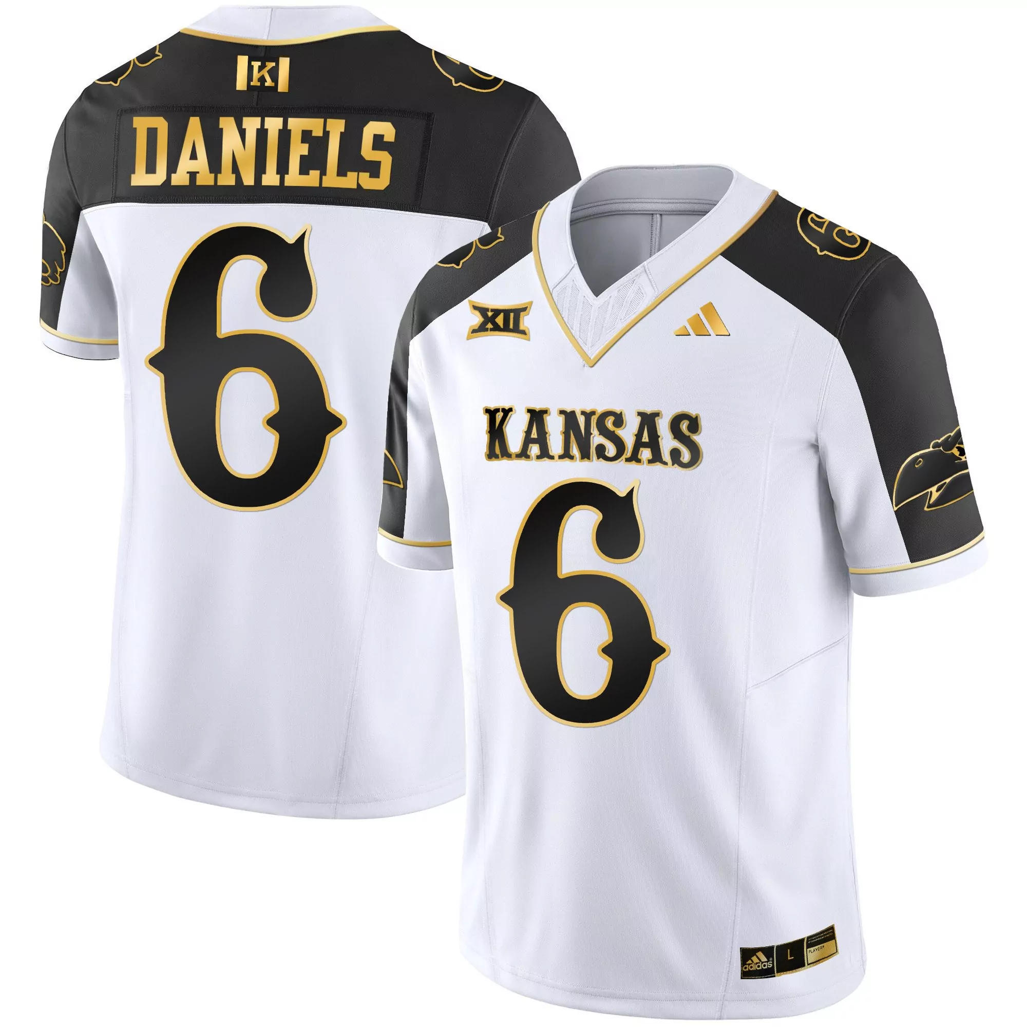 jalon daniels inverted mens kansas jayhawks blackhawk gold vapor jersey all stitched