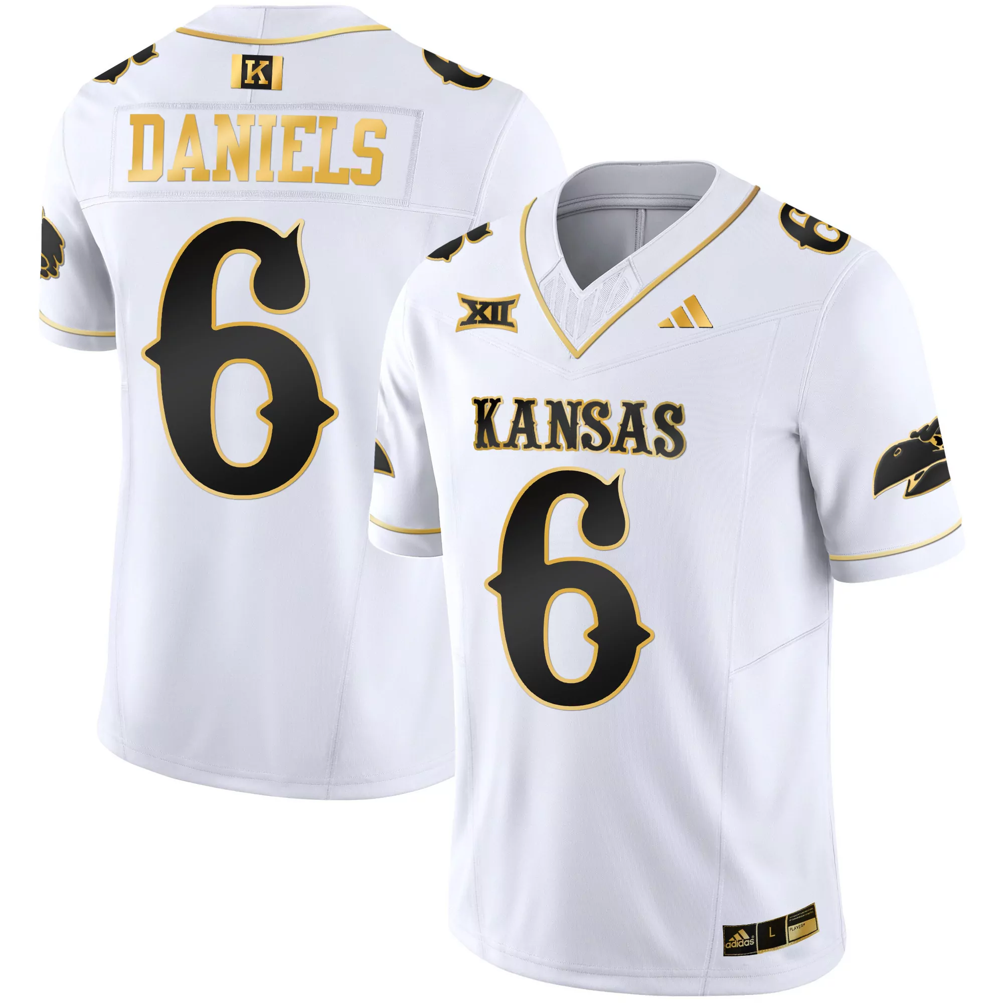 jalon daniels inverted mens kansas jayhawks blackhawk gold vapor jersey all stitched
