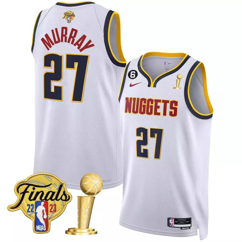 jamal murray association youths denver nuggets 2023 finals champions patch gold jersey all stitched