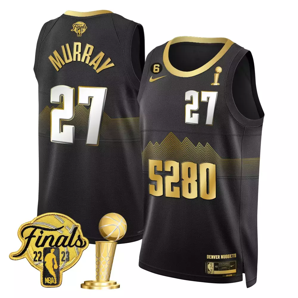 jamal murray black limited mens denver nuggets 2023 finals champions patch gold special jersey v2 all stitched