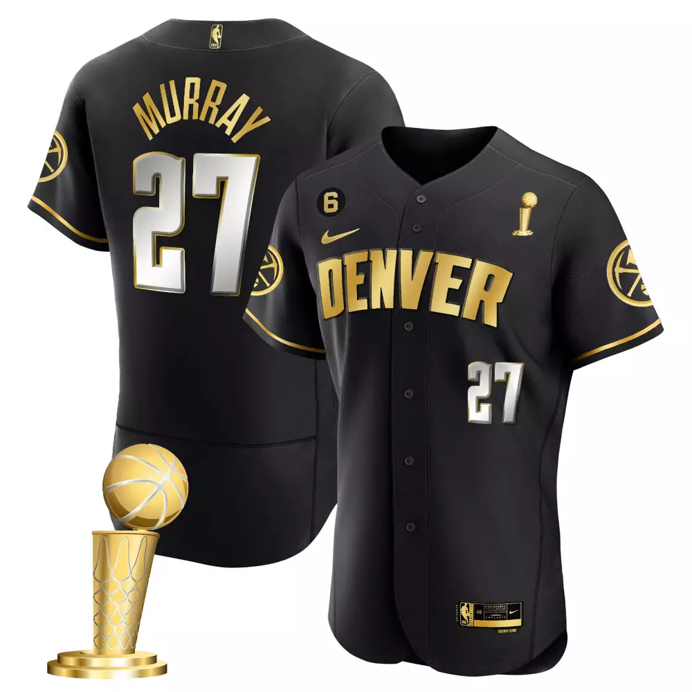 jamal murray black limited youths denver nuggets 2023 champions flex base jersey all stitched