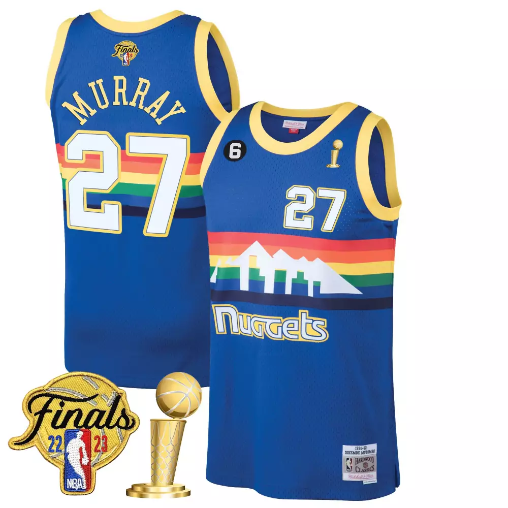 jamal murray blue classic mens denver nuggets 2023 finals champions patch jersey v2 all stitched
