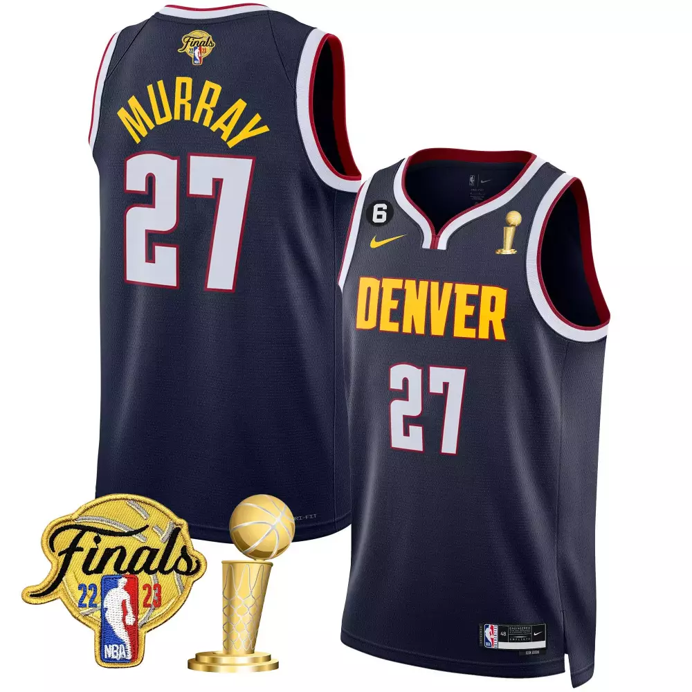 jamal murray icon mens denver nuggets 2023 finals champions patch jersey all stitched