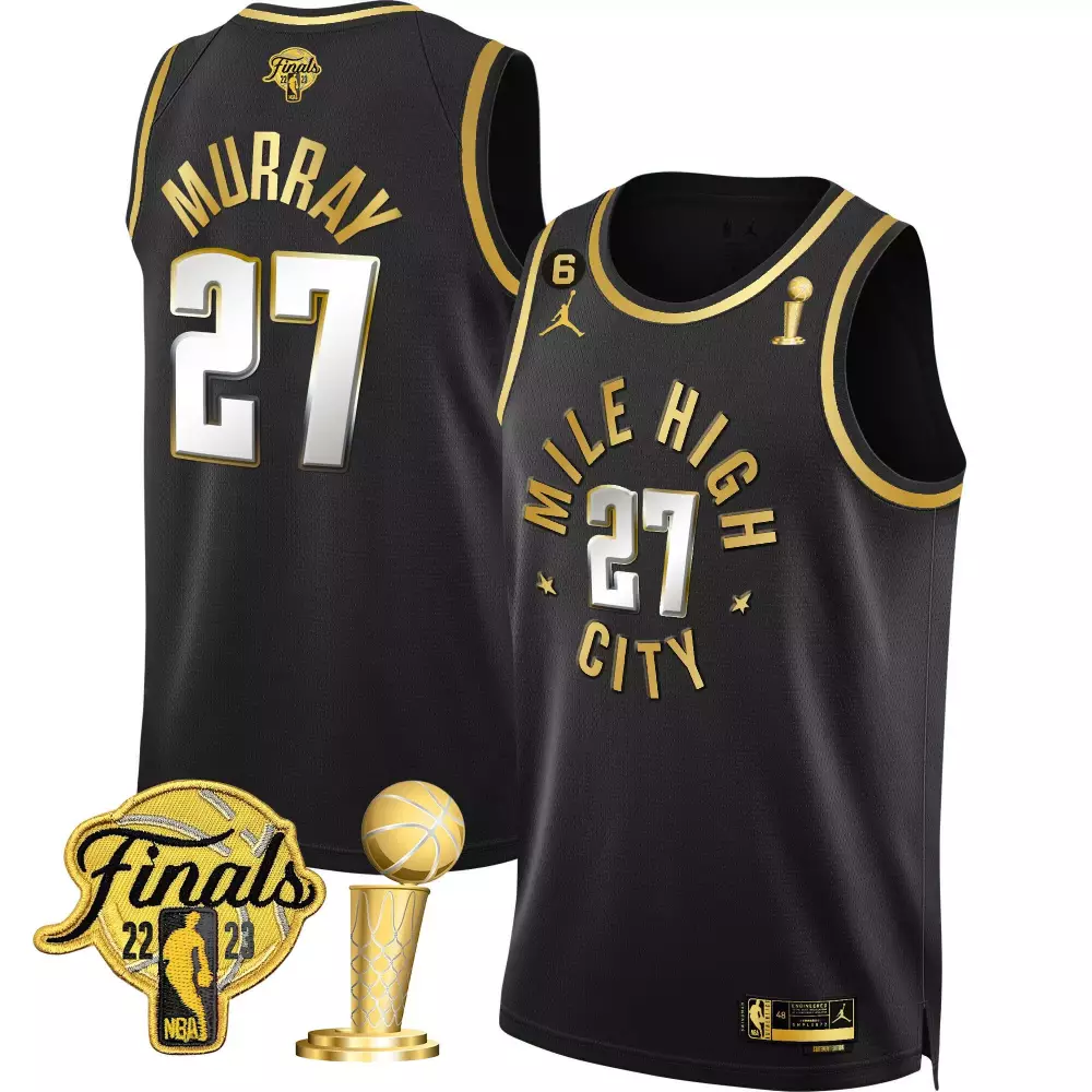 jamal murray statement limited youths denver nuggets 2023 finals champions patch gold jersey all stitched