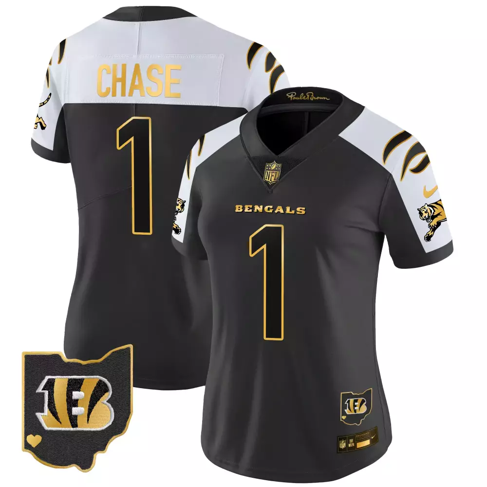 Ja'Marr Chase Bengals 2024 Gold Vapor Limited Women's Jersey | Stitched Fan Gear for Women & Youth