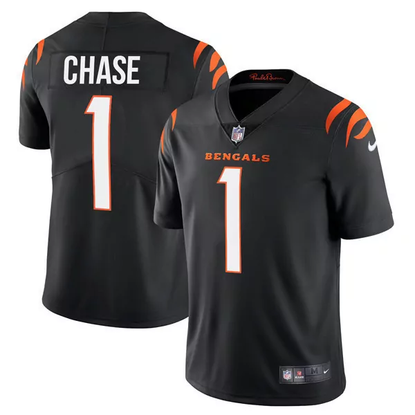 Jamarr Chase Cincinnati Bengals Youth Player Black Vapor Limited Jersey | Stitched Fan Gear | For Youth