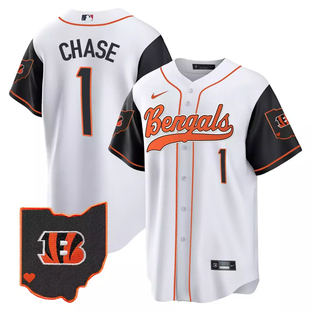 Jamarr Chase Cincinnati Bengals Color Rush Ohio Patch Black Baseball Jersey | Stitched Fan Gear | For Men, Women & Youth