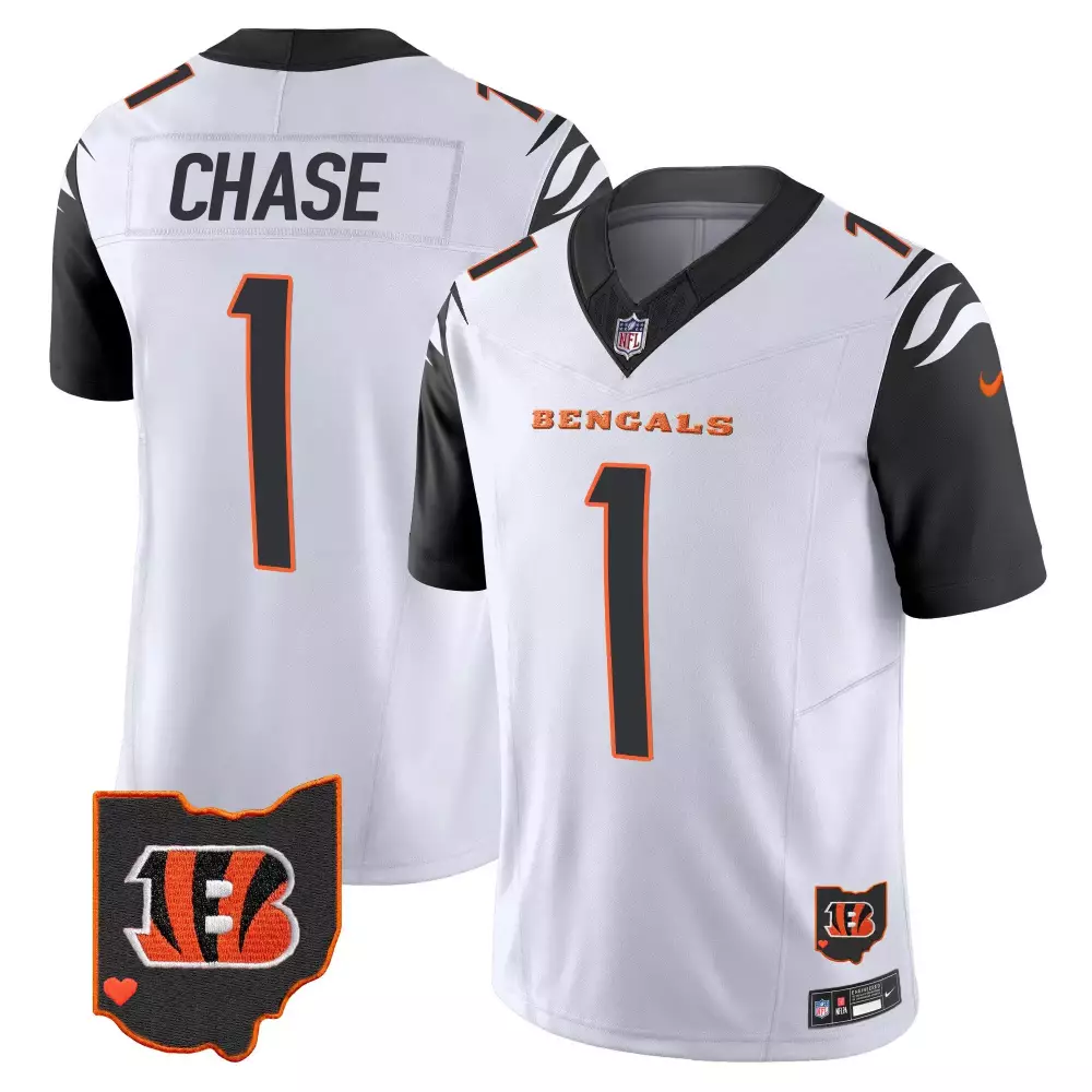 Jamarr Chase Cincinnati Bengals Color Rush Ohio Patch Black Baseball Jersey | Stitched Fan Gear | For Men, Women & Youth