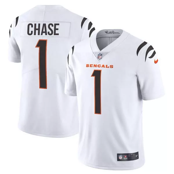 Jamarr Chase Cincinnati Bengals White Player Vapor Limited Jersey | Stitched Fan Gear for Men, Women & Youth