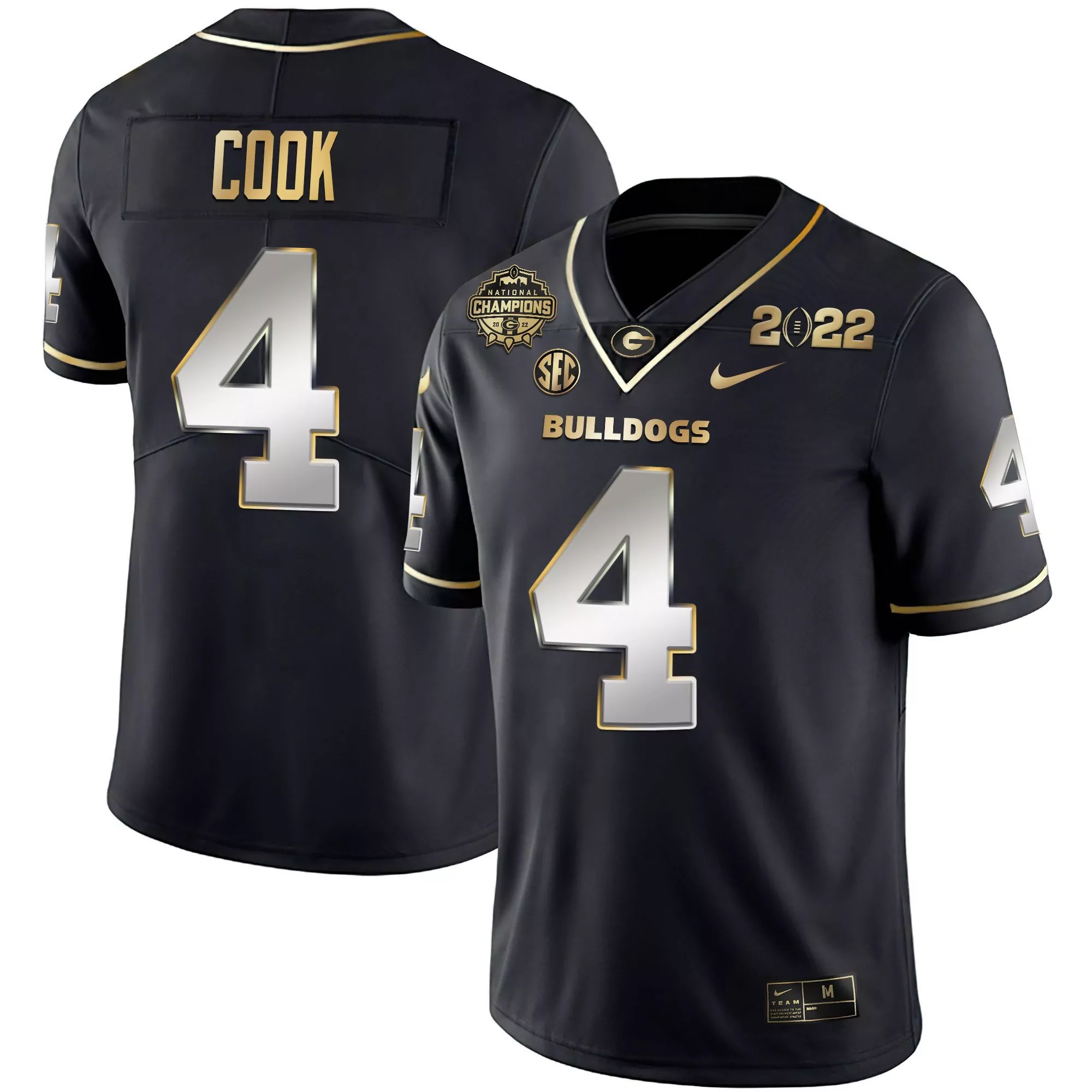 james cook black silver mens georgia bulldogs cfp national champions jersey all stitched