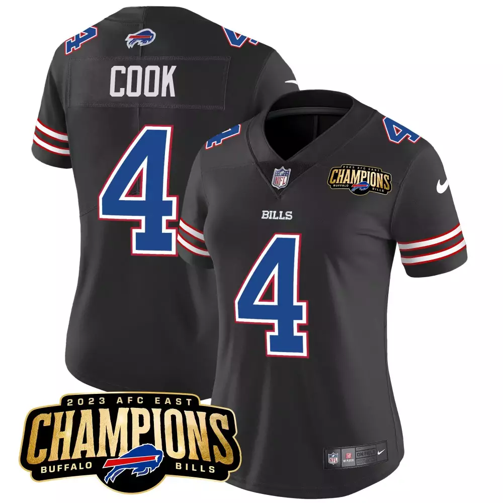 James Cook Women's Buffalo Bills 60th Anniversary Patch Vapor Jersey | Black Stitched Design | Limited Edition | For Men, Women & Youth